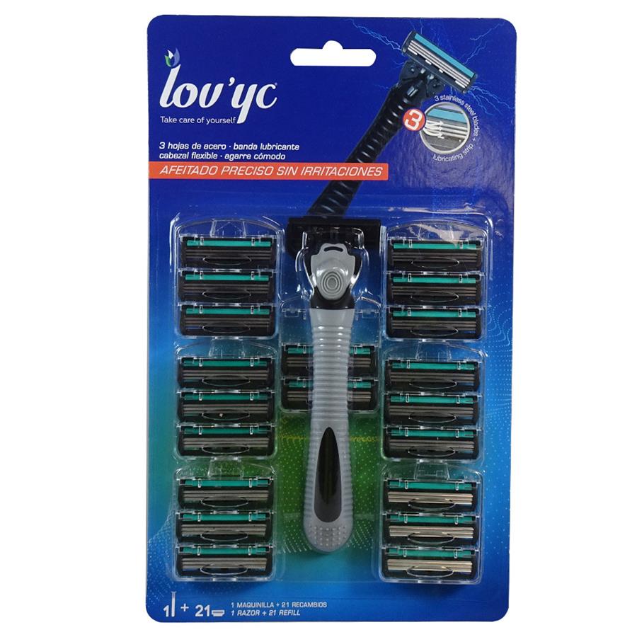 LOV'YC MAQUINA 1U + 21 REC. 3 HOJAS HOMBRE 4 MINIBOX | TR007343 | LOV'YC