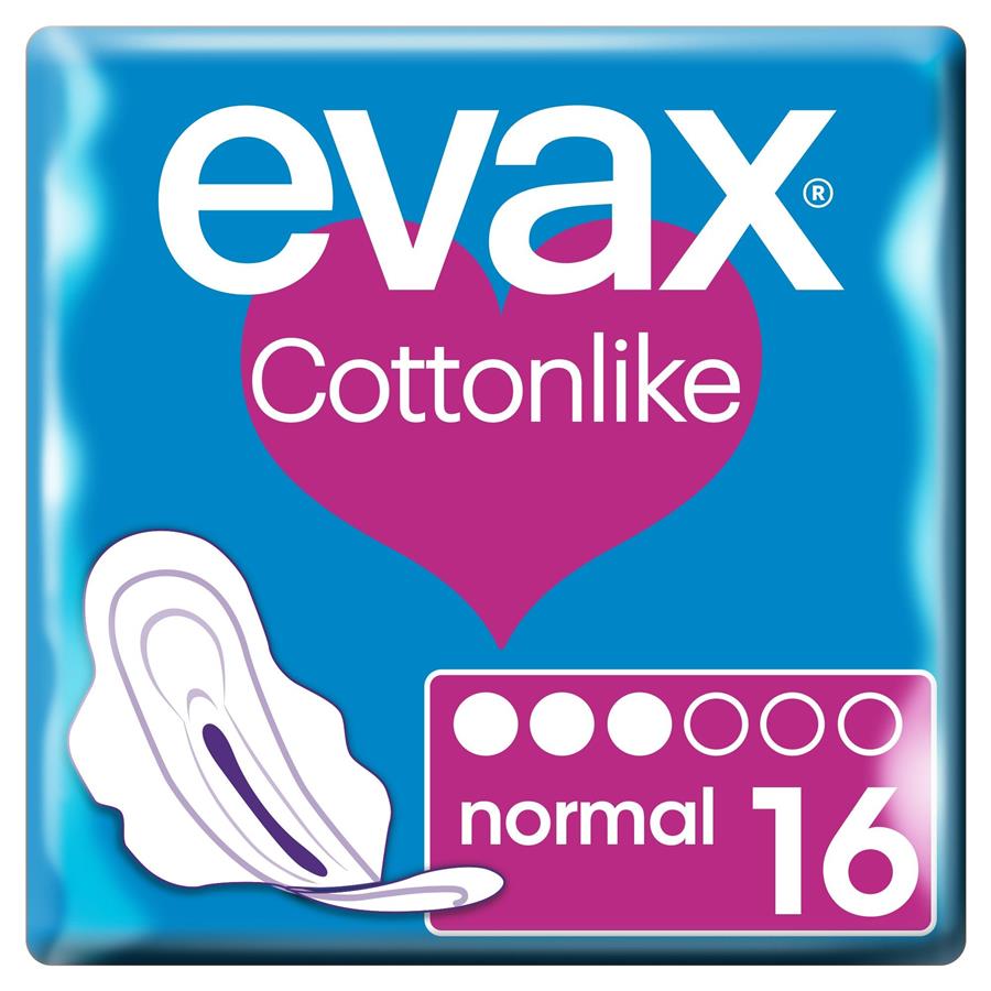 EVAX COTTON LIKE COMPRESAS ALAS 16UD NORMAL | MAR4927 | EVAX