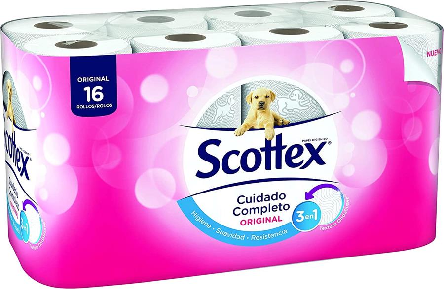 SCOTTEX HIGIÉNICO ORIGINAL 16 ROLLOS 2 CAPAS (140 SERVILLETAS X ROLLO) | MAR6499 | SCOTTEX